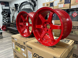 TE37SL 19x9.5 +21 5x120-72.6 (FRNT) 19x10.5 +22 5x120-72.6 (REAR) staggered set **RED**