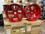 TE37SL 19x9.5 +21 5x120-72.6 (FRNT) 19x10.5 +22 5x120-72.6 (REAR) staggered set **RED**