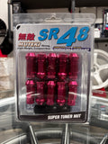 Muteki SR48 Extended Open Ended Wheel Tuner Lug Nuts Chrome Pink 12x1.5mm NEW